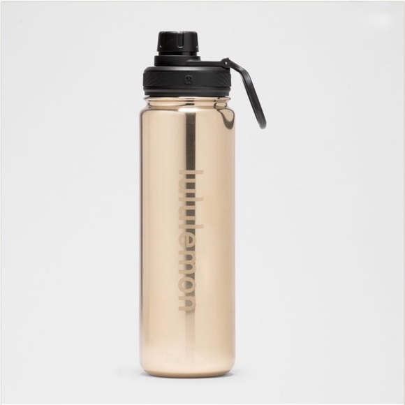 NWT Lululemon Back To Life Sports Bottle 24oz Shine Gold/Black - Picture 1 of 7